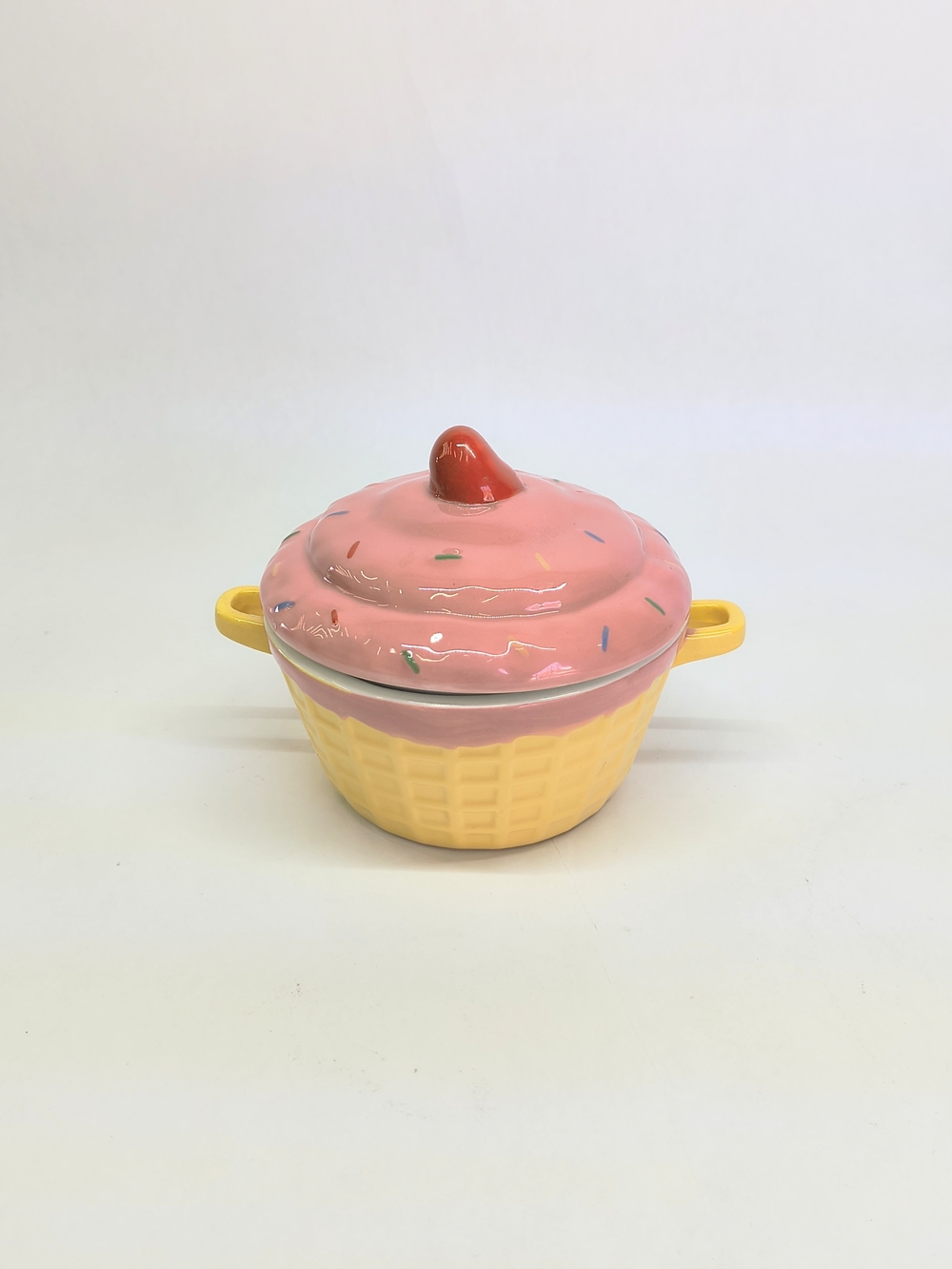 MAISON HOME | Ice Cream/ Cupcake Butter or Trinket Dish With Lid Pink Red Yellow
